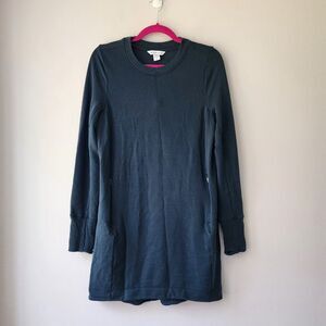 Athleta Balance Dress Size Small Long Sleeve Pocket Athleisure Active Dark Teal
